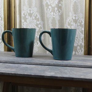 Pfaltzgraff Set of two Aria Teal Coffee Mugs-KL1D